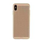 For iPhone XS Max MOFI Honeycomb Texture Breathable PC Shockproof Protective Case (Gold) - 1