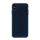 For iPhone XS Max MOFI Honeycomb Texture Breathable PC Shockproof Protective Case (Blue) - 1
