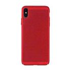 For iPhone XS Max MOFI Honeycomb Texture Breathable PC Shockproof Protective Case (Red) - 1