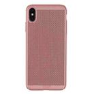 For iPhone XS Max MOFI Honeycomb Texture Breathable PC Shockproof Protective Case (Rose Gold) - 1