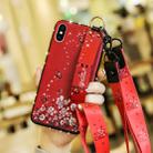For iPhone XS Max Colorful Painted Shockproof TPU + Cloth Texture Case(Red) - 1