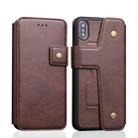 For iPhone XS Max Cowhide Texture Magnetic Absorption Detachable Horizontal Flip Leather Case with Holder & Card Slots & Wallet (Coffee) - 1