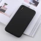 For iPhone XS Max Shockproof Solid Color Liquid Silicone Feel TPU Case (Black) - 1