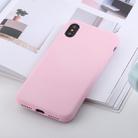 For iPhone XS Max Shockproof Solid Color Liquid Silicone Feel TPU Case (Pink) - 1