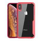 For iPhone XS Max Transparent PC + TPU Full Coverage Shockproof Protective Case (Red) - 1