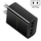 TOTUDESIGN Glory Series CACA-012 DC 5V-2.4A Dual USB Interface Travel Charger, US Plug (Black) - 1