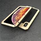 For iPhone XS Max Waterproof Dustproof Shockproof Aluminum Alloy + Tempered Glass + Silicone Case (Gold) - 1