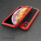 For iPhone XS Max Waterproof Dustproof Shockproof Aluminum Alloy + Tempered Glass + Silicone Case (Red) - 1