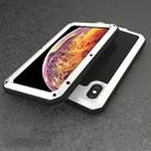 For iPhone XS Max Waterproof Dustproof Shockproof Aluminum Alloy + Tempered Glass + Silicone Case (White) - 1