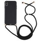 For iPhone XS Max TPU Anti-Fall Mobile Phone Case With Lanyard (Black) - 1