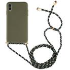 For iPhone XS Max TPU Anti-Fall Mobile Phone Case With Lanyard (Green) - 1