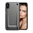 Ultra-thin TPU+PC Mechanic Shockproof Protective Case For iPhone XS Max(Grey) - 1