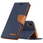 GOOSPERY CANVAS DIARY Denim Texture Horizontal Flip Leather Case for iPhone XR, with Holder & Card Slots & Wallet (Dark Blue) - 1