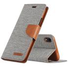 For iPhone XR GOOSPERY CANVAS DIARY Denim Texture Horizontal Flip Leather Case with Holder & Card Slots & Wallet (Grey) - 1