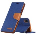 For iPhone XR GOOSPERY CANVAS DIARY Denim Texture Horizontal Flip Leather Case with Holder & Card Slots & Wallet (Blue) - 1