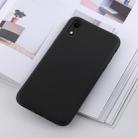 For iPhone XR Shockproof Solid Color Liquid Silicone Feel TPU Case (Black) - 1