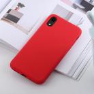 For iPhone XR Shockproof Solid Color Liquid Silicone Feel TPU Case (Red) - 1