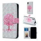 For iPhone XR Pink Tree Pattern Horizontal Flip Leather Case with Holder & Card Slots & Photo Frame & Wallet - 1