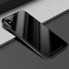 SULADA Metal Frame Toughened Glass Case for iPhone XR (Black) - 1