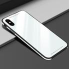 SULADA Metal Frame Toughened Glass Case for iPhone XR (White) - 1