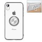 For iPhone XR Transparent TPU Metal Ring Case with Metal Ring Holder(Transparent) - 1