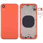 Square Frame Battery Back Cover with SIM Card Tray & Side keys for iPhone XR(Orange) - 1