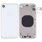 Square Frame Battery Back Cover with SIM Card Tray & Side keys for iPhone XR(White) - 1