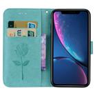 For iPhone XR Rose Embossed Horizontal Flip PU Leather Case,  with Holder & Card Slots & Wallet (Green) - 5