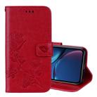 For iPhone XR Rose Embossed Horizontal Flip PU Leather Case,  with Holder & Card Slots & Wallet (Red) - 1