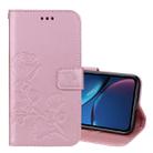 For iPhone XR Rose Embossed Horizontal Flip PU Leather Case,  with Holder & Card Slots & Wallet (Rose Gold) - 1