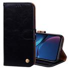 For iPhone XR Business Style Oil Wax Texture Horizontal Flip Leather Case with Holder & Card Slots & Wallet (Black) - 1