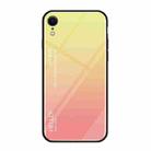 For iPhone XR Gradient Color Glass Case (Yellow) - 1