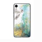 Flying Pigeon Pattern Marble Glass Protective Case for iPhone XR - 1
