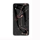 Marble Glass Protective Case for iPhone XR(Black Gold) - 1