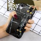 Marble Pattern Shockproof TPU Case for iPhone XR, with Wristband & Holder(Black) - 1