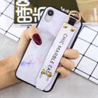 Marble Pattern Shockproof TPU Case for iPhone XR, with Wristband & Holder (Purple) - 1
