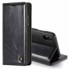 CaseMe Business Style Crazy Horse Texture Horizontal Flip PU Leather Case for iPhone XR, with Holder & Card Slots (Black) - 1