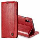 CaseMe Business Style Crazy Horse Texture Horizontal Flip PU Leather Case for iPhone XR, with Holder & Card Slots (Red) - 1