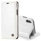 CaseMe Business Style Crazy Horse Texture Horizontal Flip PU Leather Case for iPhone XR, with Holder & Card Slots (White) - 1