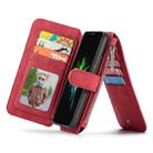 For iPhone XR CaseMe Crazy Horse Texture Detachable Horizontal Flip PU Leather Case with Card Slot & Holder & Zipper Wallet & Photo Frame (Red) - 1