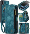 For iPhone XR CaseMe Detachable Multifunctional Horizontal Flip Leather Case with Card Slot & Holder & Zipper Wallet & Photo Frame (Blue) - 1