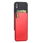 GOOSPERY TPU + PC Sky Slide Bumper Protective Case for iPhone XR,  with Card Slots (Red) - 1