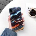 For iPhone XR Full Coverage Glossy Marble Texture Shockproof TPU Case - 1