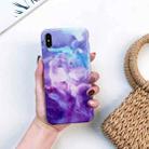 For iPhone XR Full Coverage Glossy Marble Texture Shockproof TPU Case - 1