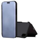 For iPhone XR Electroplating Mirror Horizontal Flip Leather Case with Holder(Black) - 1