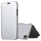 For iPhone XR Electroplating Mirror Horizontal Flip Leather Case with Holder (Silver) - 1