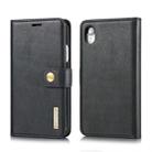 For iPhone XR DG.MING Crazy Horse Texture Flip Detachable Magnetic Leather Case with Holder & Card Slots & Wallet (Black) - 1