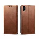 For iPhone XR Suteni Calf Texture Horizontal Flip Leather Case with Holder & Card Slots & Wallet(Coffee) - 1