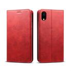 For iPhone XR Suteni Calf Texture Horizontal Flip Leather Case with Holder & Card Slots & Wallet(Red) - 1