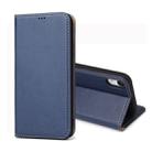 For iPhone XR Dermis Texture PU Horizontal Flip Leather Case with Holder & Card Slots & Wallet(Blue) - 1